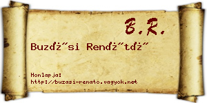 Buzási Renátó névjegykártya